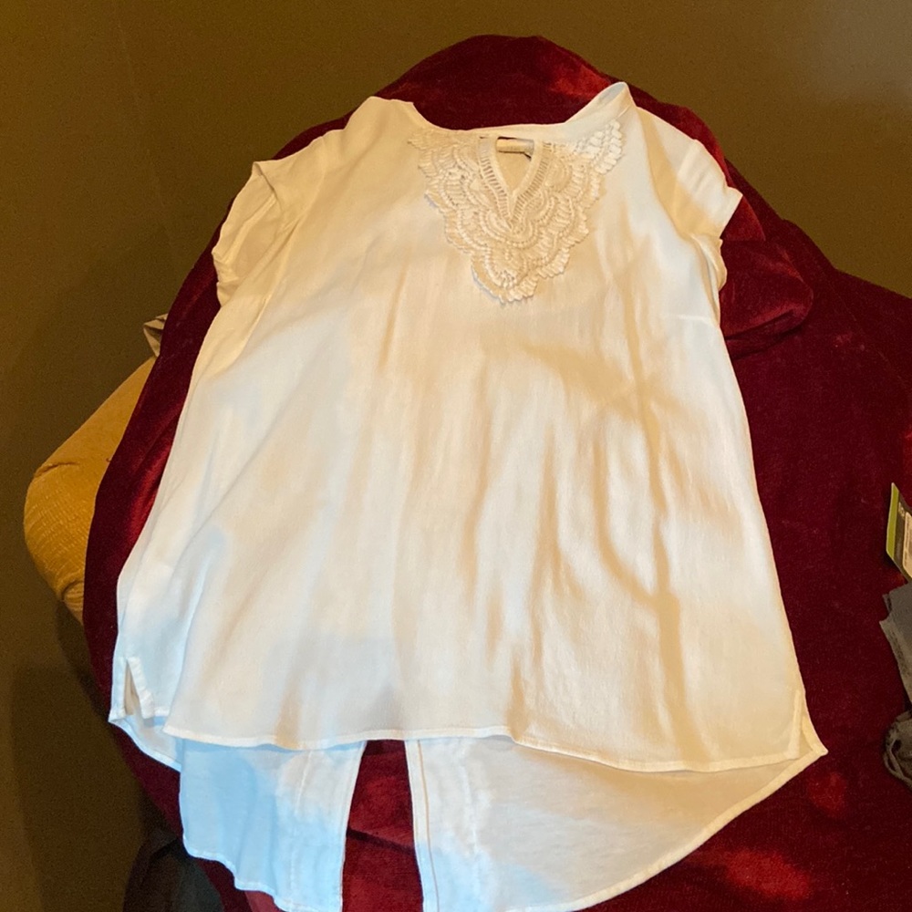 Off white capped sleeve blouse,